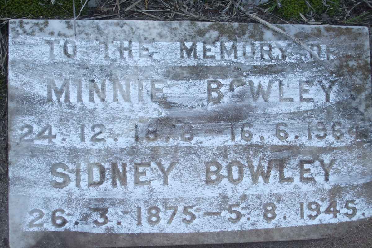 BOWLEY Sidney 1875-1945 &amp; Minnie 1878-1964