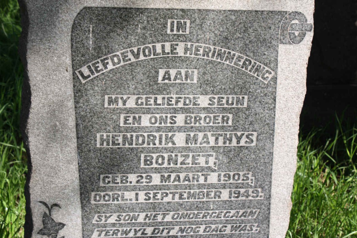 BONZET Hendrik Mathys 1905-1949