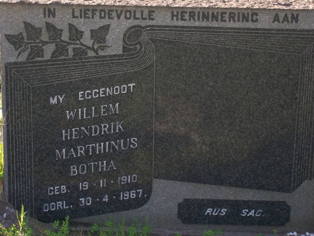 BOTHA Willem Hendrik Marthinus 1910-1967