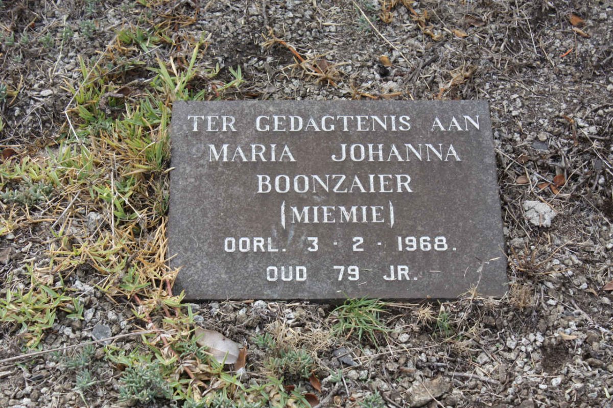 BOONZAIER Maria Johanna -1968