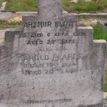 BOOTH Arthur -1909 :: PEARCE Arnold -1924 :: PEARCE Edith Hannah -1947