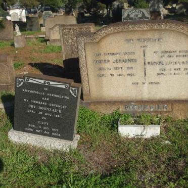 BOONZAIER ?ozier Johannes 1895-1965 &amp; Rachel J. VAN DER MERWE 1911-1942 :: BOONZAIER Boy -1967 &amp; Baby -1975