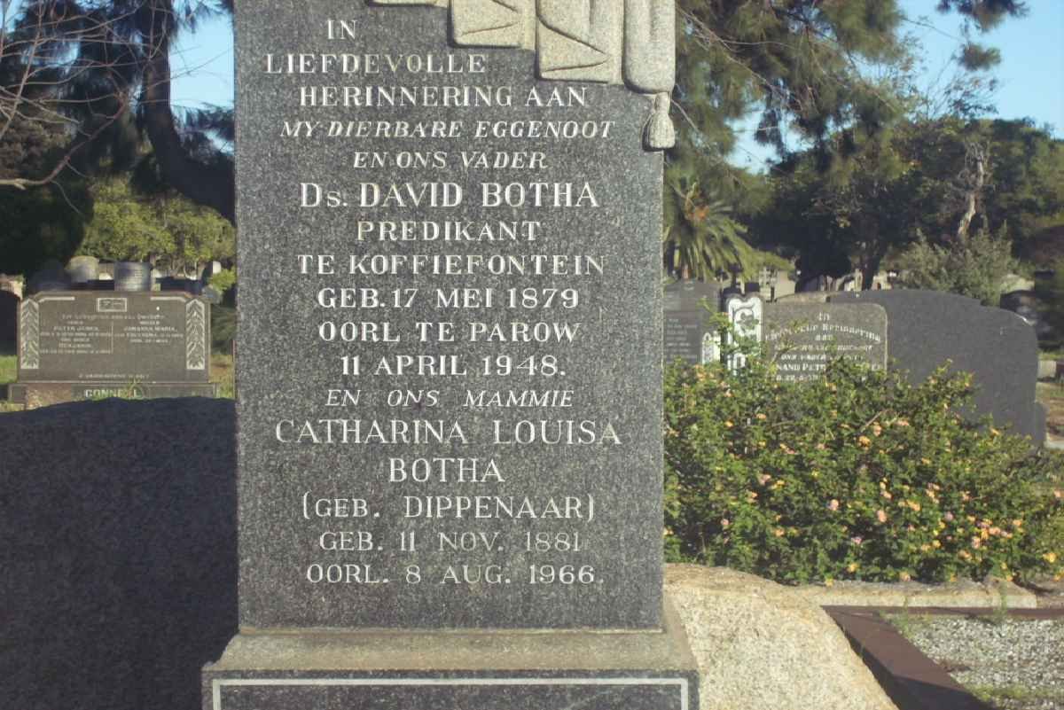 BOTHA David 1879-1948 &amp; Catherina Louisa DIPPENAAR 1881-1966