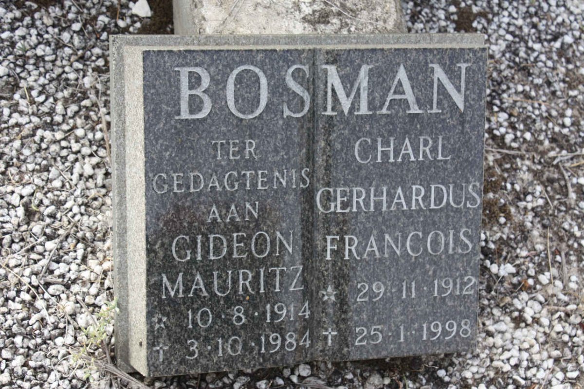 BOSMAN Gideon Mauritz 1914-1984 :: BOSMAN Charl Gerhard Francois 1912-1998