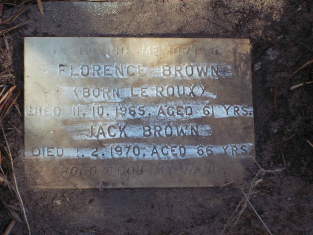 BROWN Jack  -1970 &amp; Florence LE ROUX  -1965 