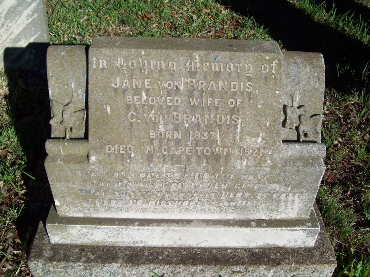BRANDIS Jane, von 1837-1921