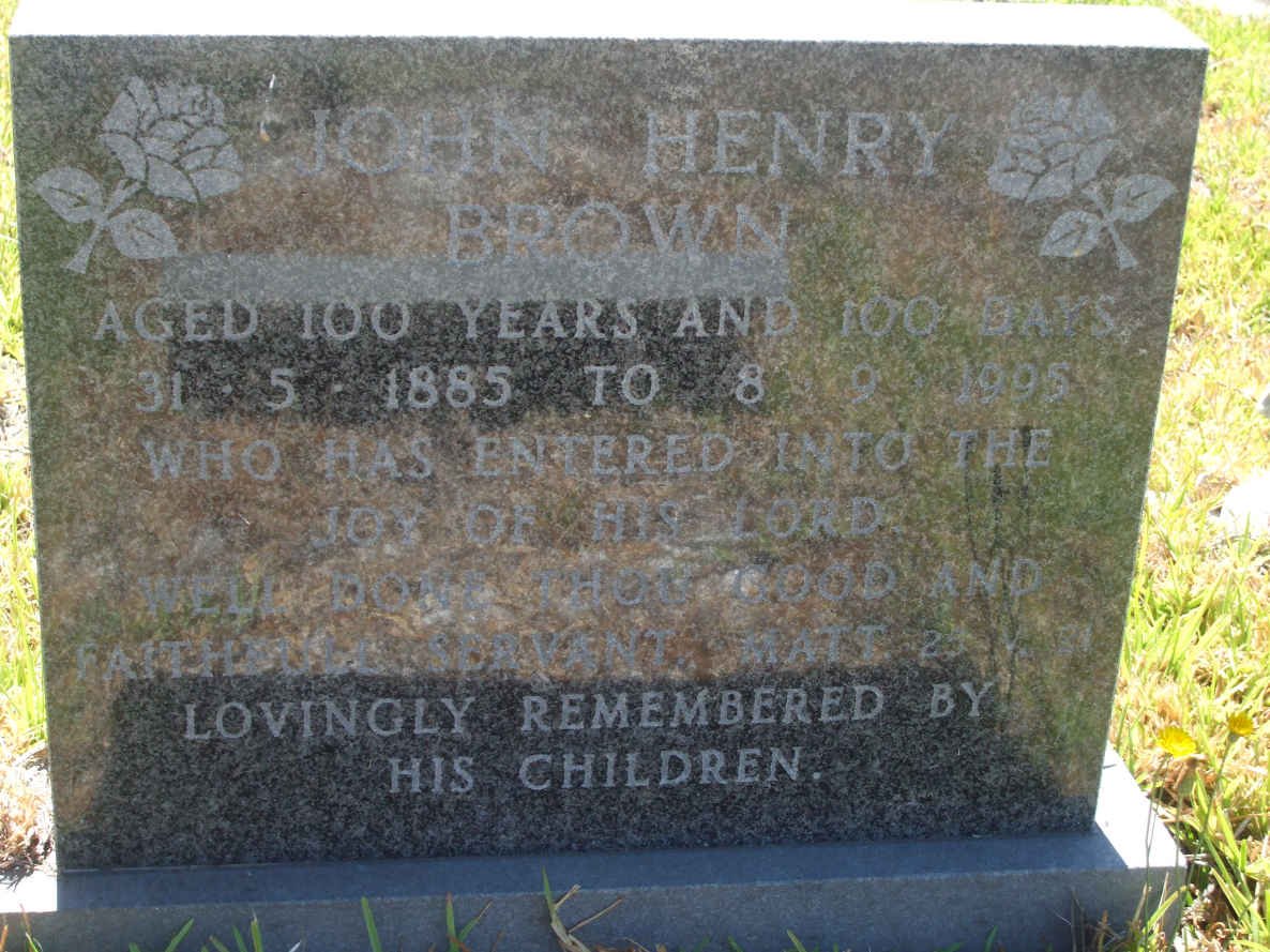 BROWN John Henry 1885-1995