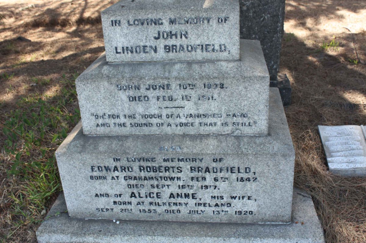 BRADFIELD John Linden 18?8-1911 :: BRADFIELD Edward Roberts 1842-1917 &amp; Alice Anne 1853-1920