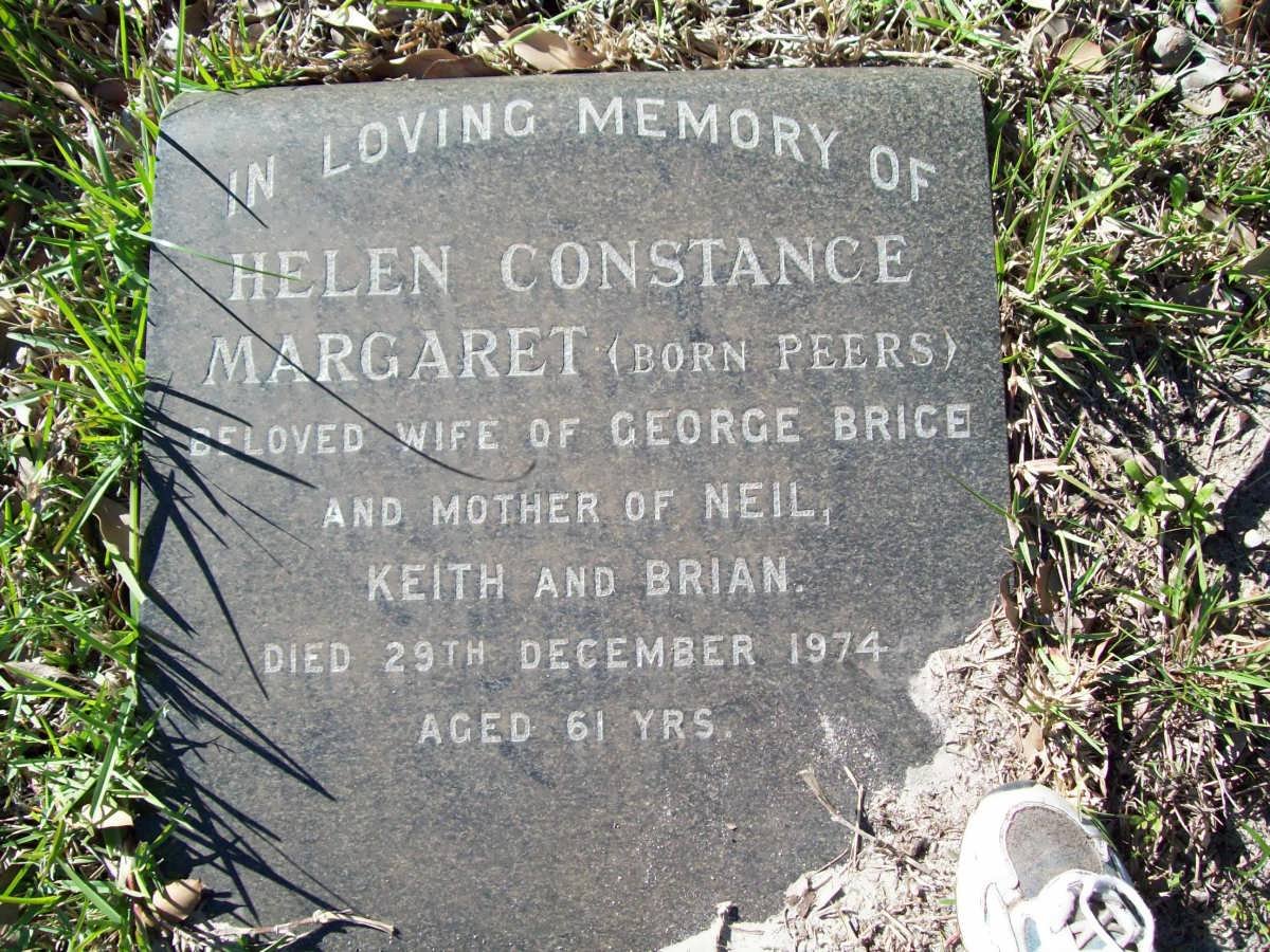 BRICE Helen Constance Margaret nee PEERS -1974
