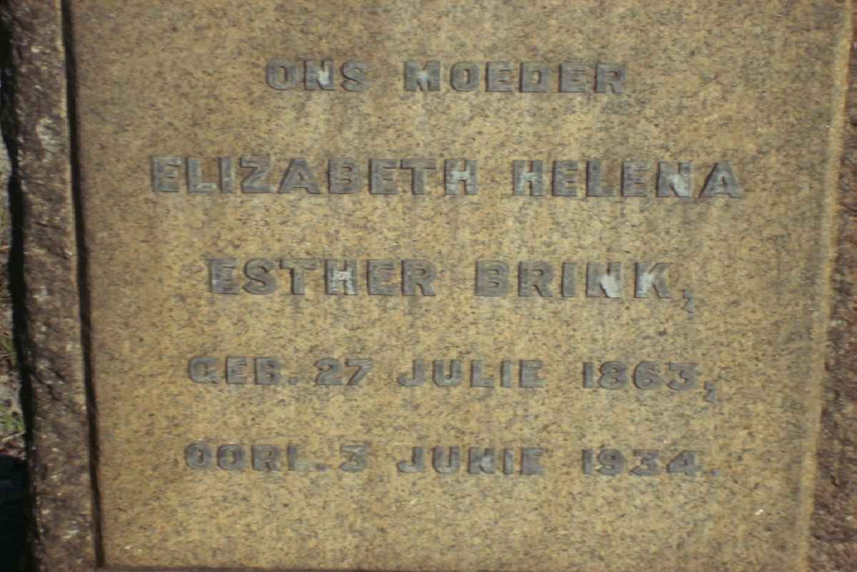 BRINK Elizabeth Helena Esther 1863-1934