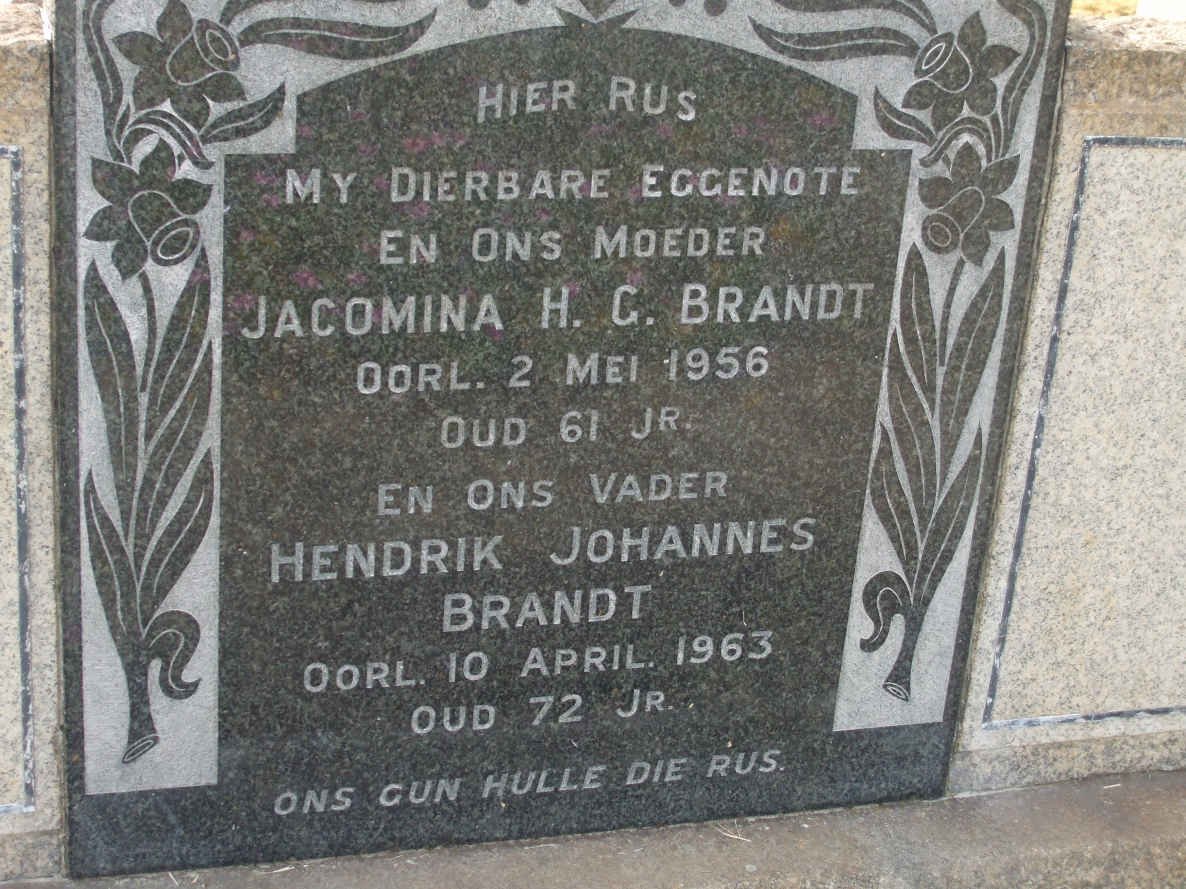 BRANDT Hendrik Johannes -1963 &amp; Jacomina H.G. -1956