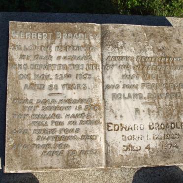 BROADLEY Herbert -1953, BROADLEY Edward 1923-1974