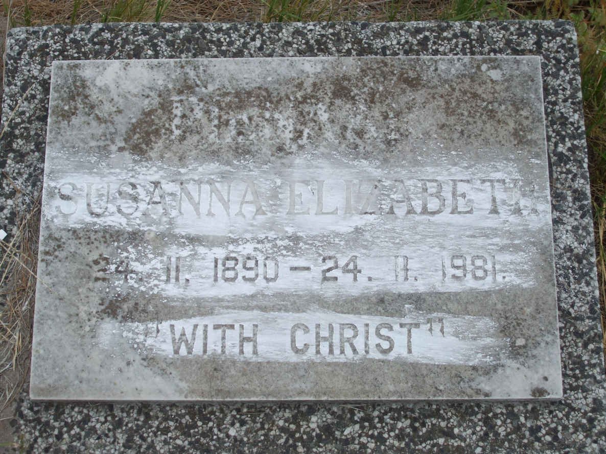? Susanna Elizabeth 1890-1981