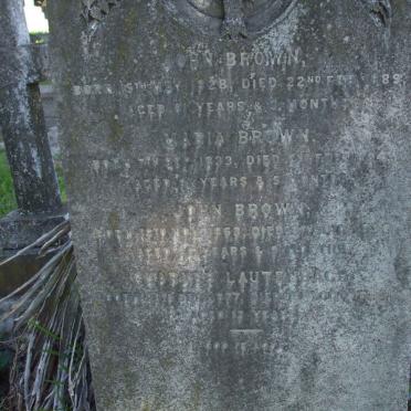 BROWN John 1828-1889&amp; Maria 1833-1894 :: BROWN John 1863-1890