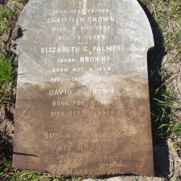 BROWN Christian -1922 :: PALMER Elizabeth C. nee BROWN 1894-1923