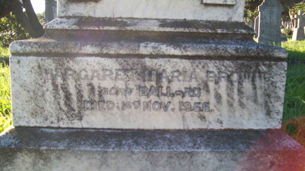 BROWN Margaret Maria nee BALLARD -1958