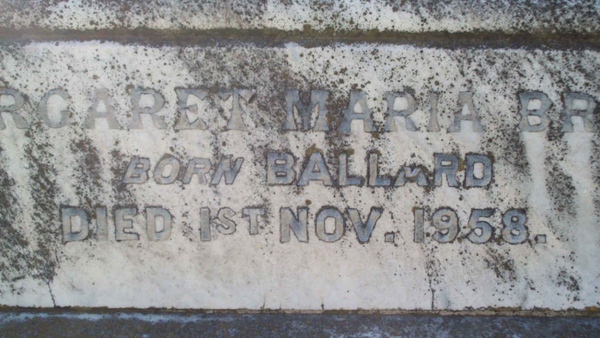 BROWN Margaret Maria nee BALLARD -1958
