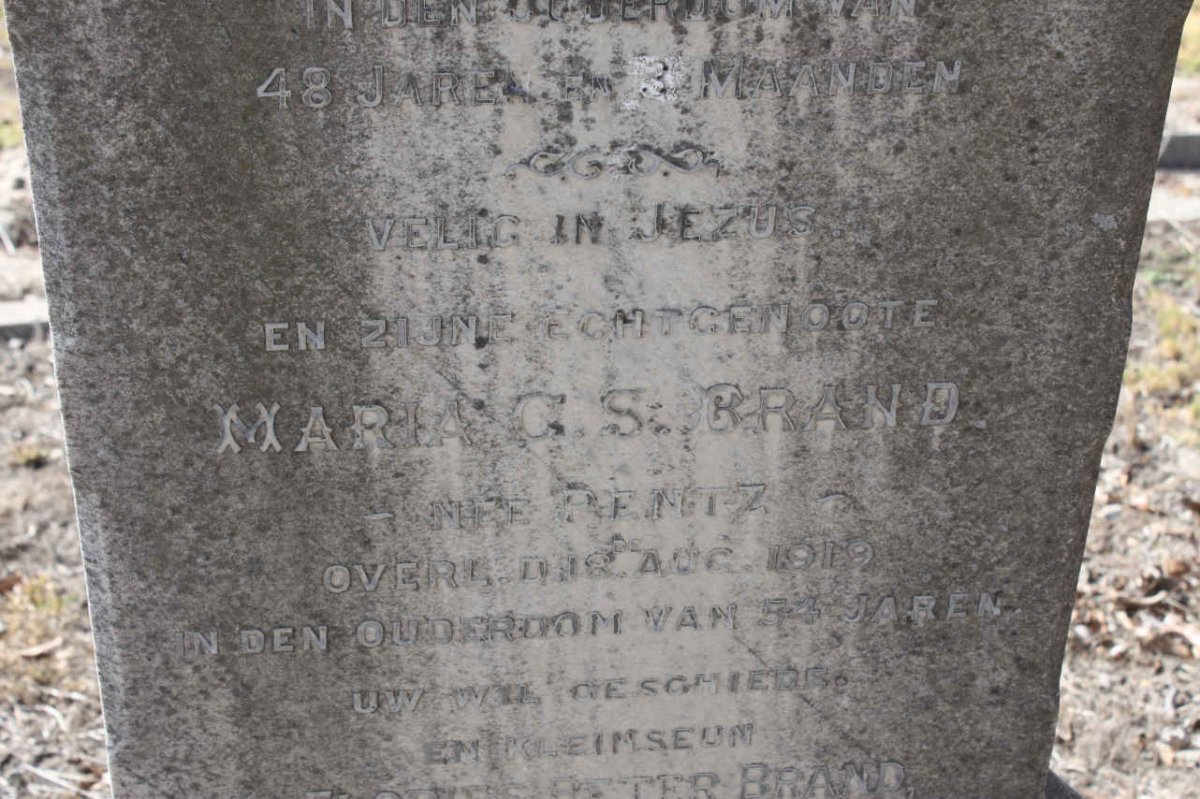 BRAND Maria G.S. nee PENTZ -1919