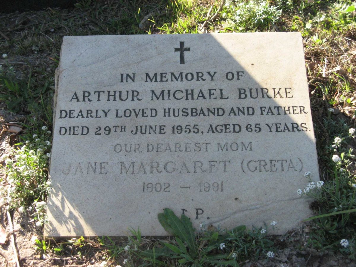 BURKE Arthur Michael -1955 &amp; Jane Margaret 1902-1991