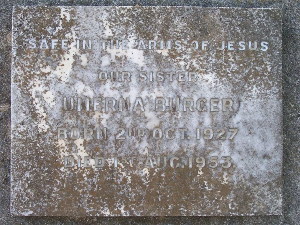 BURGER Umerna 1927-1953