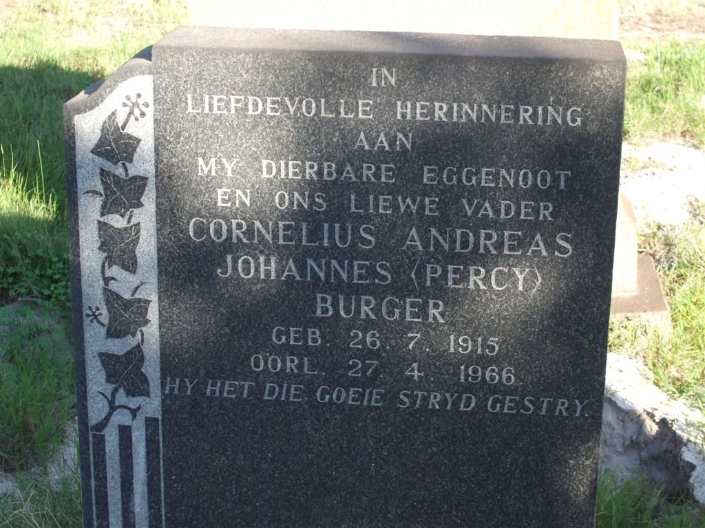BURGER Cornelius Andreas Johannes 1915-1966