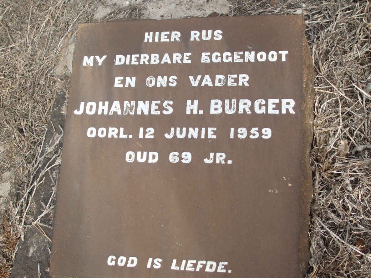 BURGER Johannes H. -1959