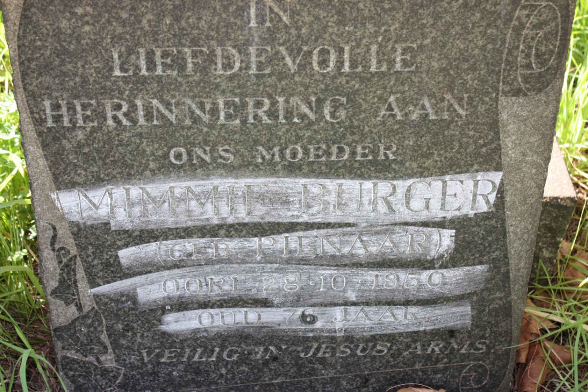 BURGER Miemie nee PIENAAR -1950