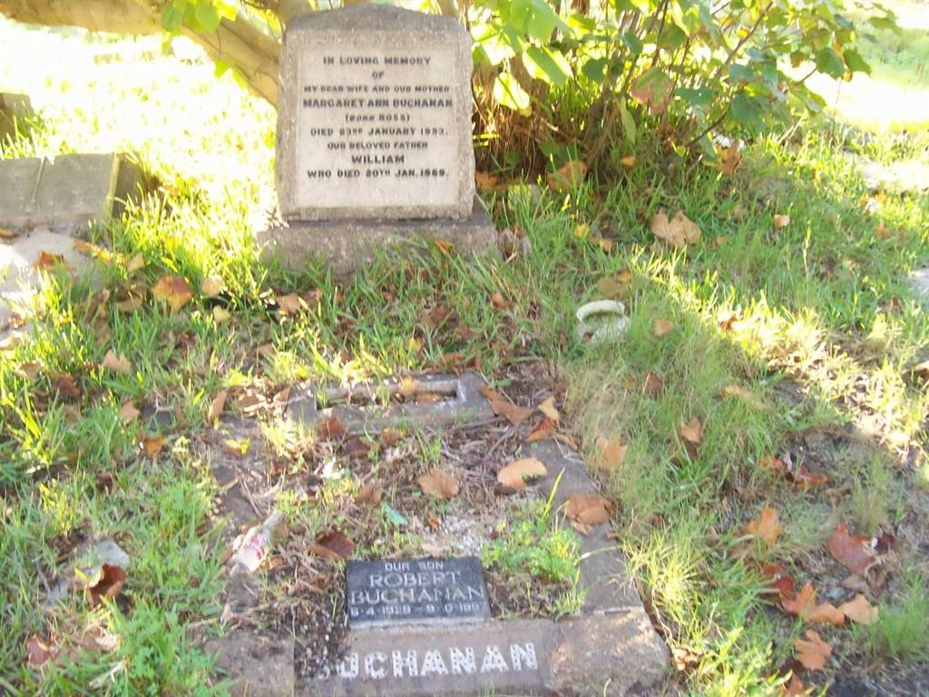 BUCHANAN William -1969 &amp; Margaret Ann ROSS -1953 :: BUCHANAN Robert 1929-1997 :: BUCHANAN Riaan 1957-1992
