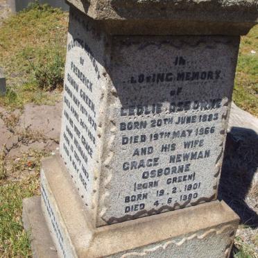 OSBORNE Ledlie 1883-1966 &amp; Grace Newman GREEN 1901-1980