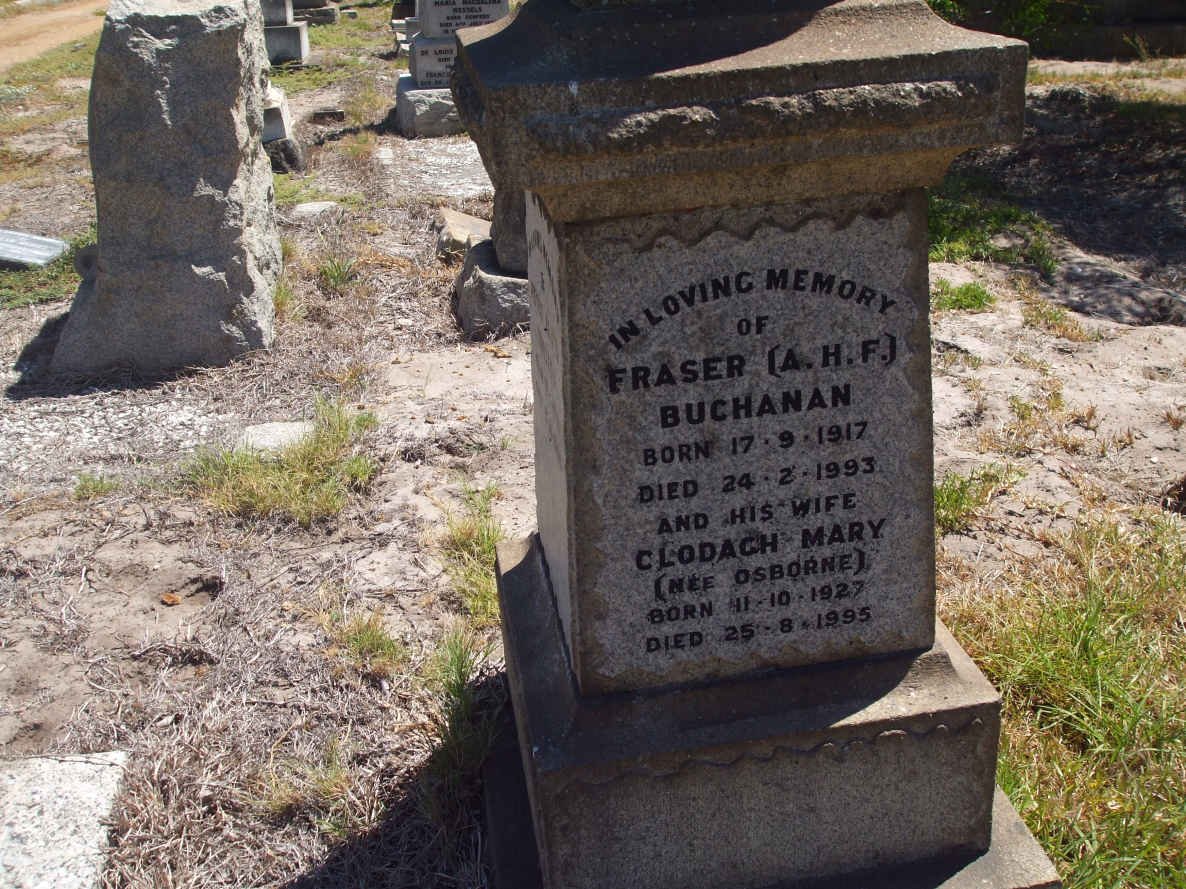 BUCHANAN A.H.F. 1917-1993 &amp; Clodagh Mary OSBORNE 1927-1995