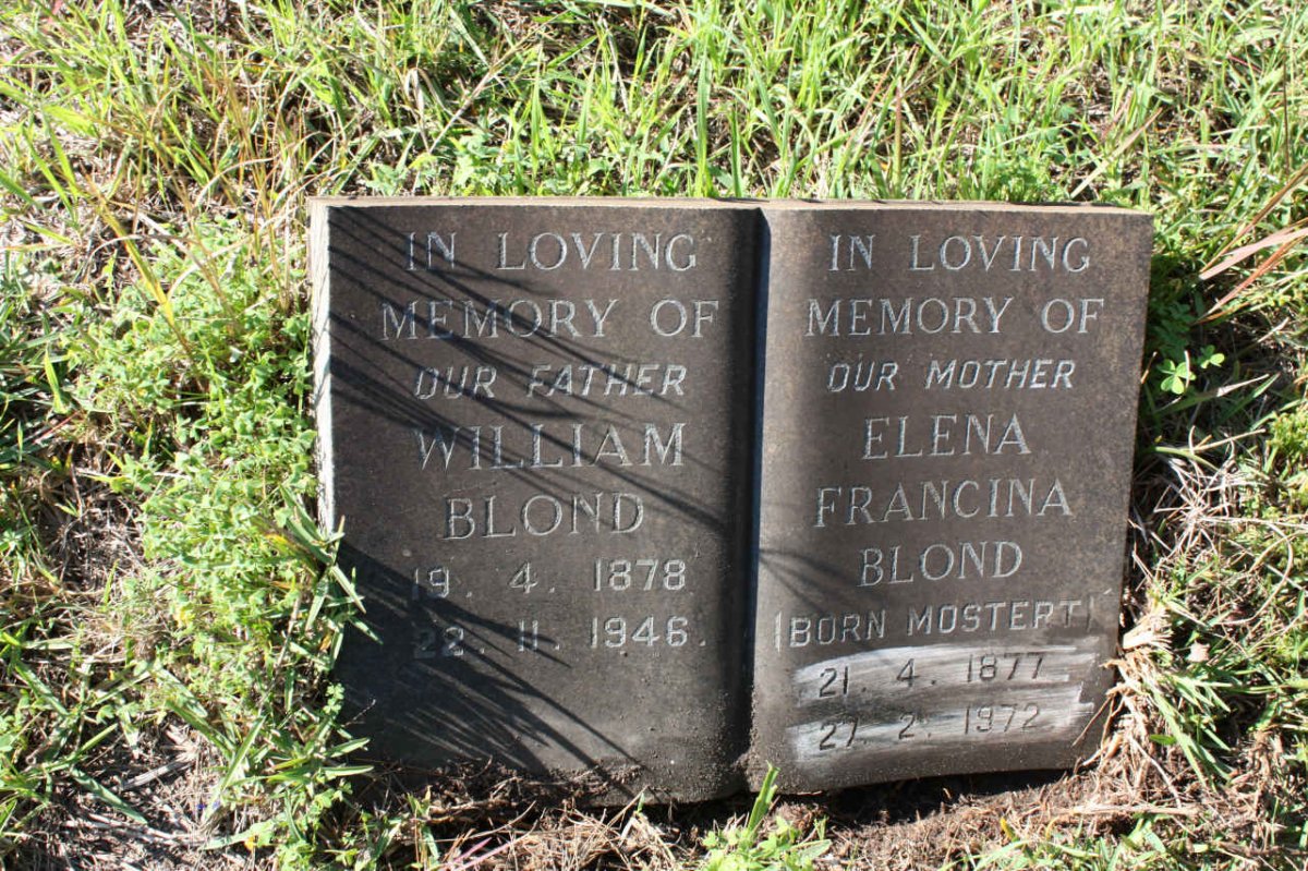 BLOND William 1878-1946 &amp; Elena Francina MOSTERT 1877-1972