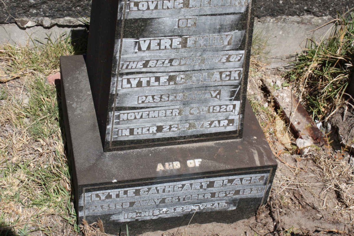 BLACK Lytle Cathcart -1921 &amp;  Vera Emily -1920