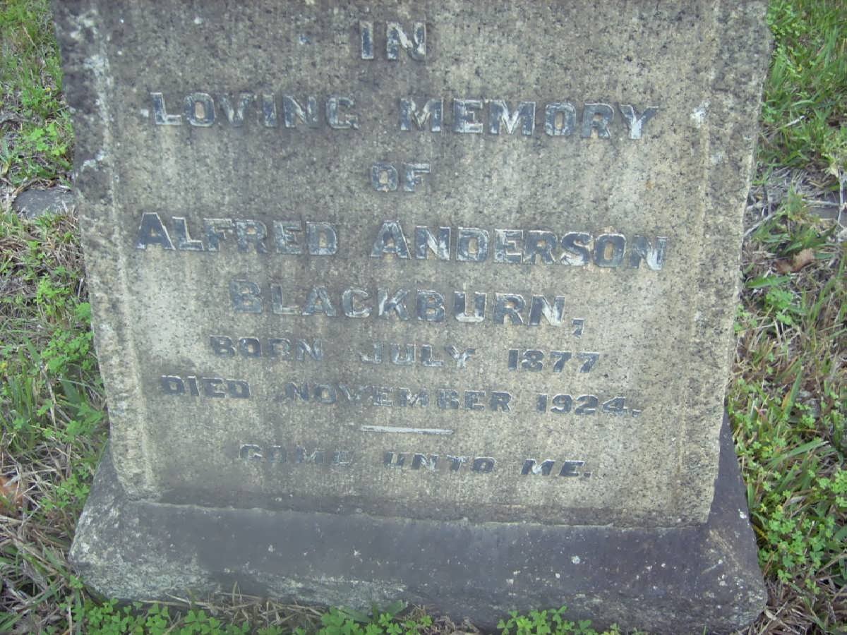 BLACKBURN Alfred Anderson 1877-1924