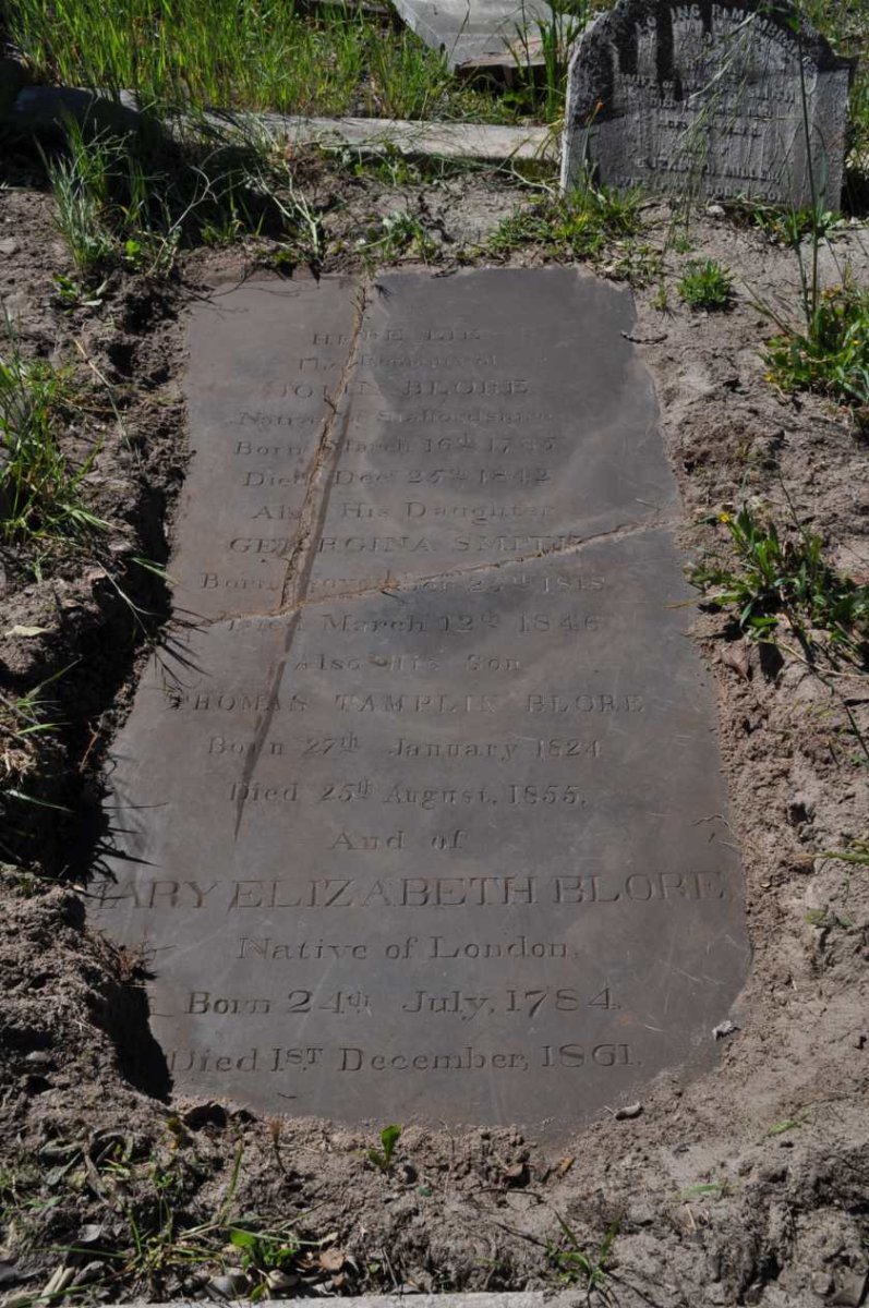 BLORE John 1785-1842 &amp; Mary Elizabeth 1784-1861 :: SMITH Georgina 1818-1846 :: BLORE Thomas Tamplin 1824-1855