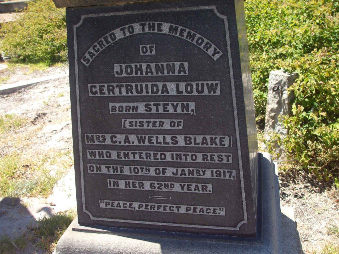 LOUW Gertruida nee STEYN -1917