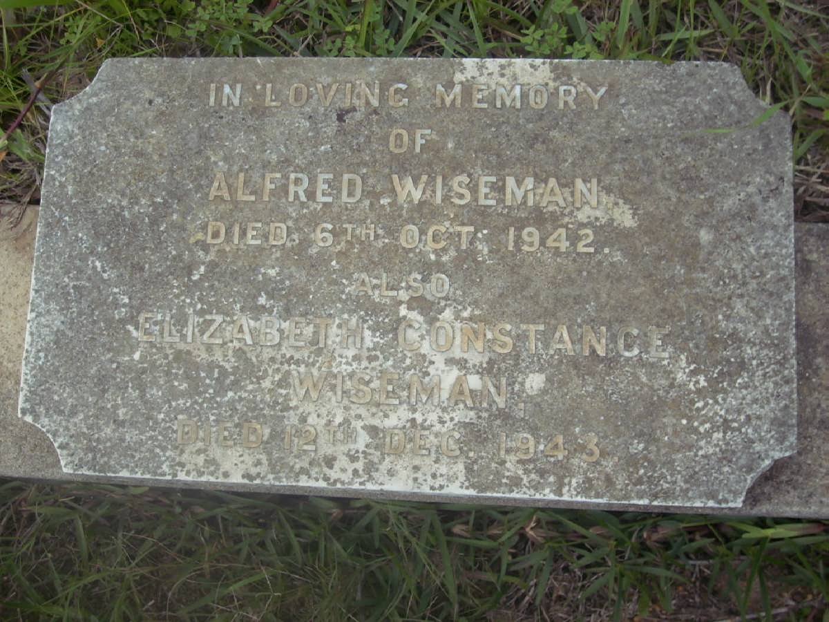 WISEMAN Alfred -1942 &amp; Elizabeth Constance -1943