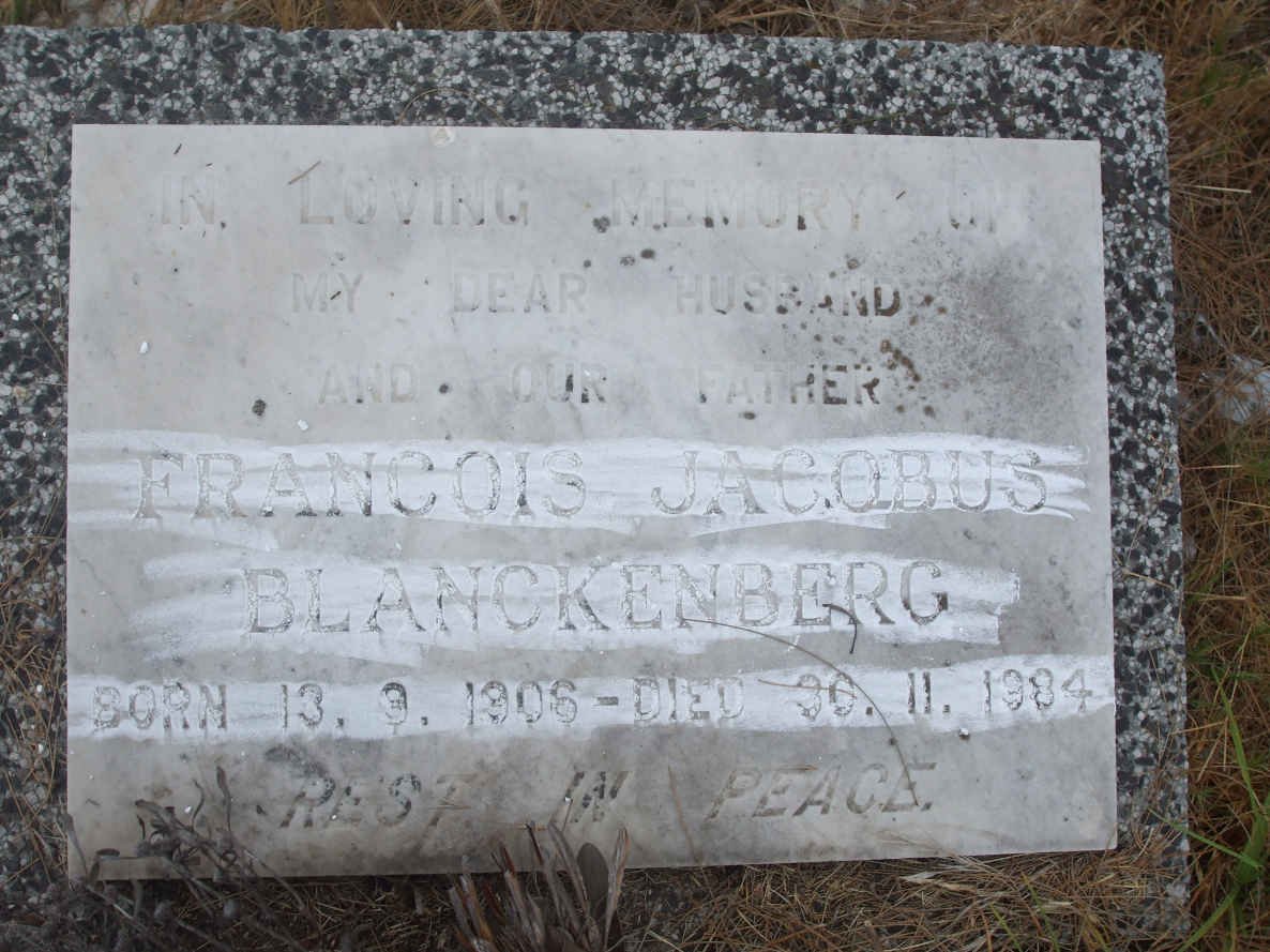 BLANCKENBERG Francois Jacobus 1906-1984