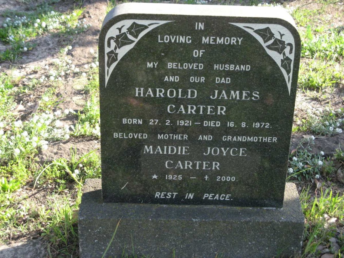 CARTER Harold James 1921-1972 &amp; Maidie Joyce 1925-2000