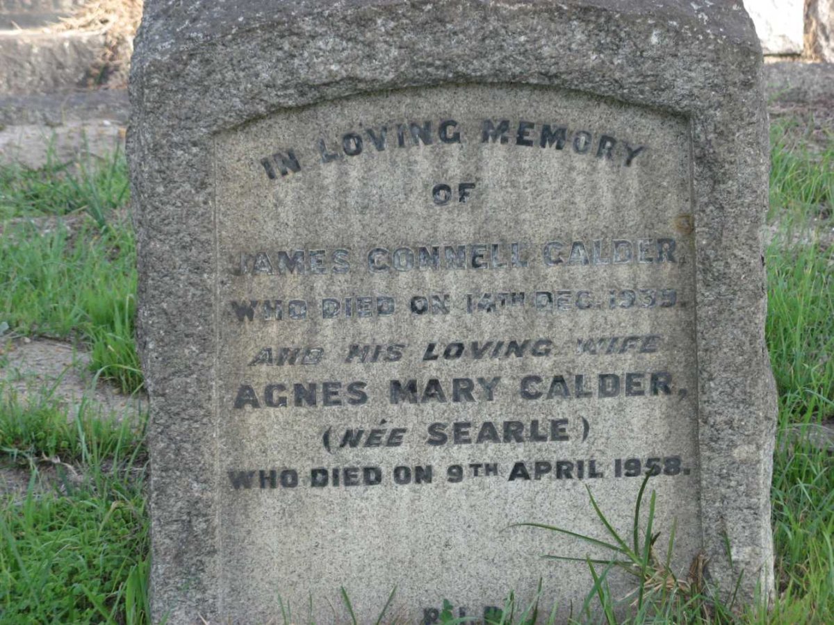 CALDER James Connell -1939 &amp; Agnes Mary SEARLE -1958