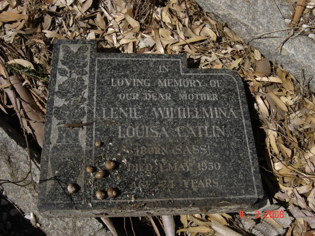 CATLIN Wilhelmina Louisa nee SASS -1950
