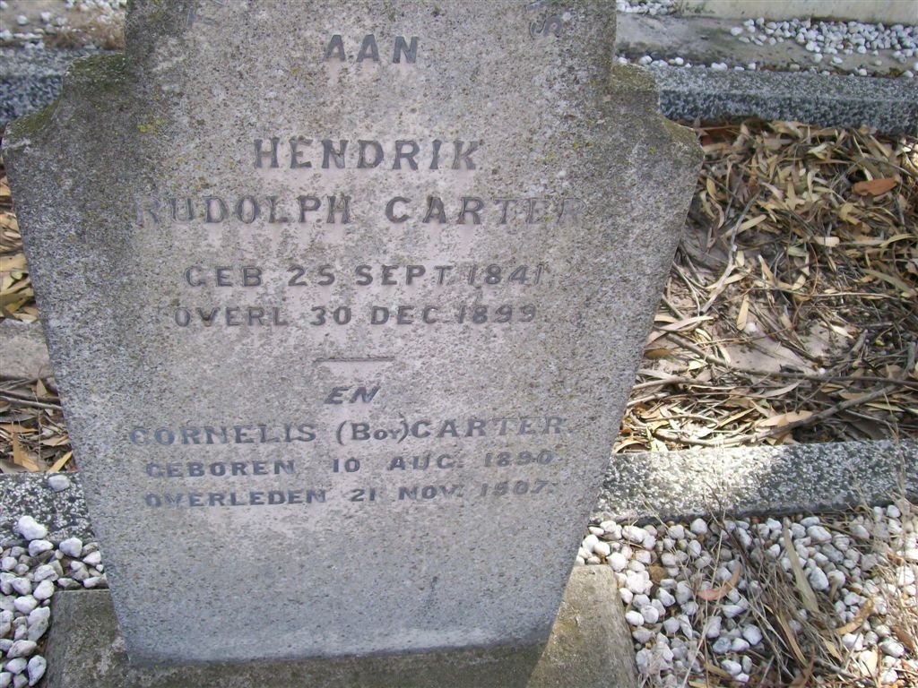 CARTER Hendrik Rudolph 1841-1899 :: CARTER Cornelis 1890-1907