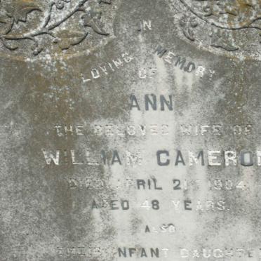 CAMERON Ann -1904