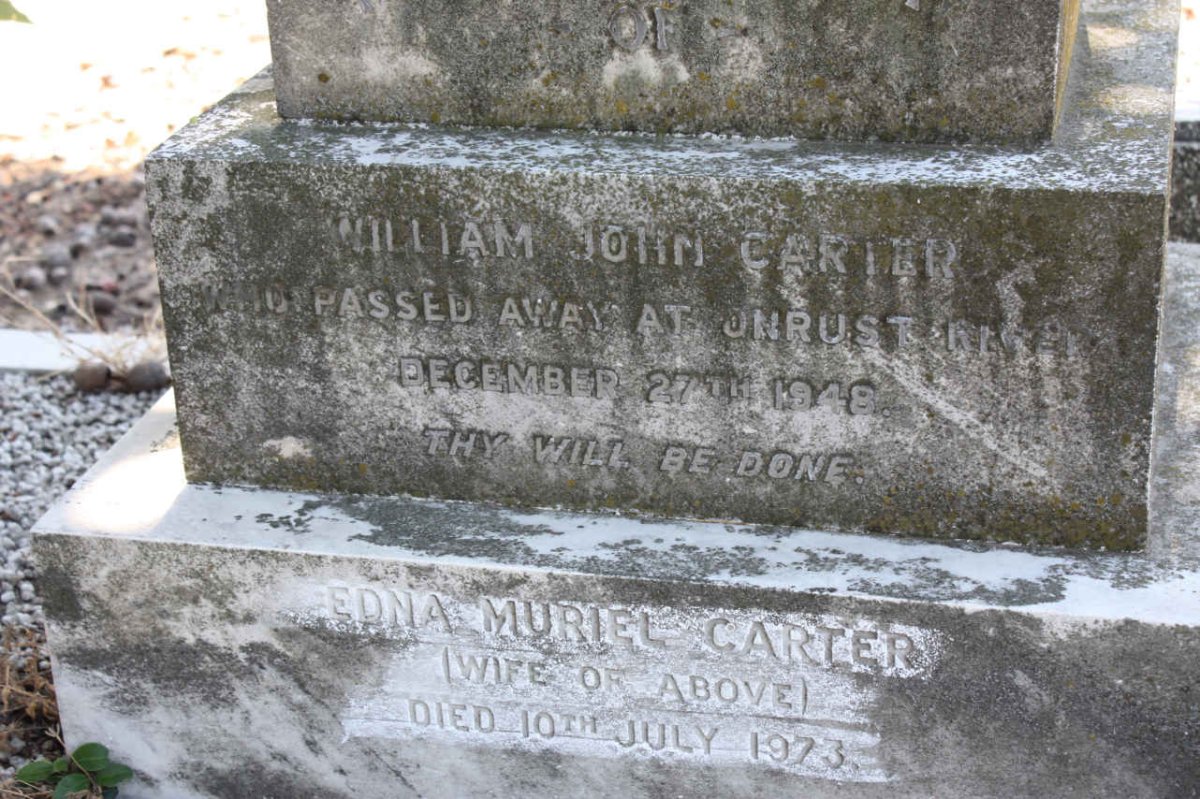 CARTER William John -1948 &amp; Edna Muriel -1973