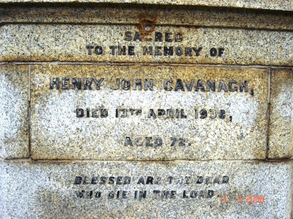 CAVANAGH Henry John -1938