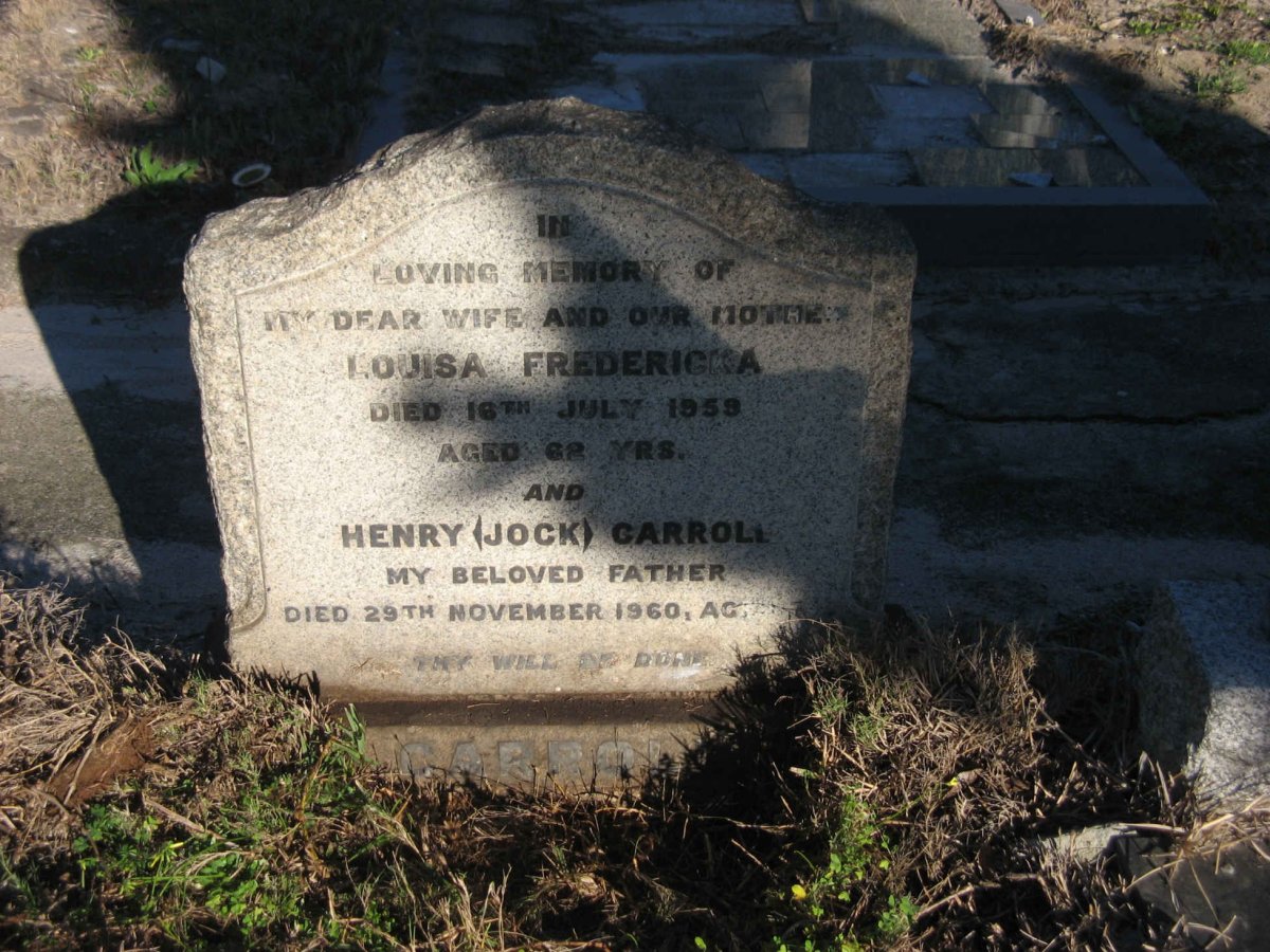 CARROLL Henry -1960 &amp; Louisa Frederica -1953