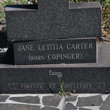 CARTER Jane Letitia nee COPINGER