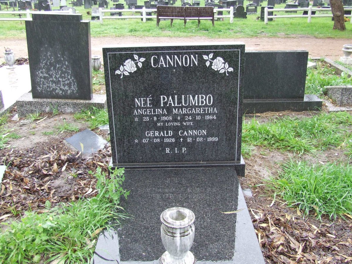 CANNON Gerald 1926-1999 &amp; Angelina Margaretha PALUMBO 1908-1984