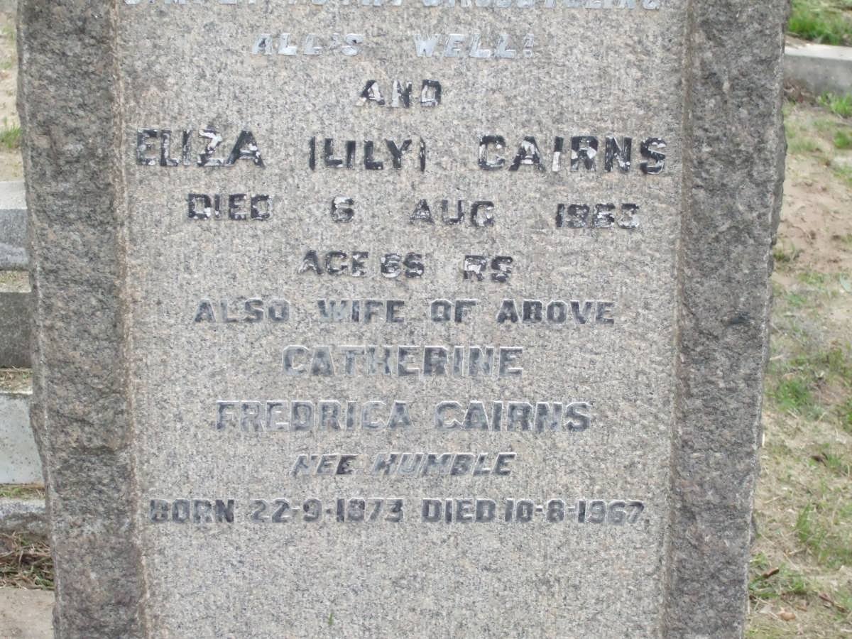 CAIRNS Eliza -1963