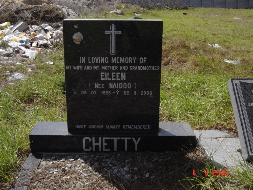 CHETTY Eileen nee NAIDOO 1926-2000