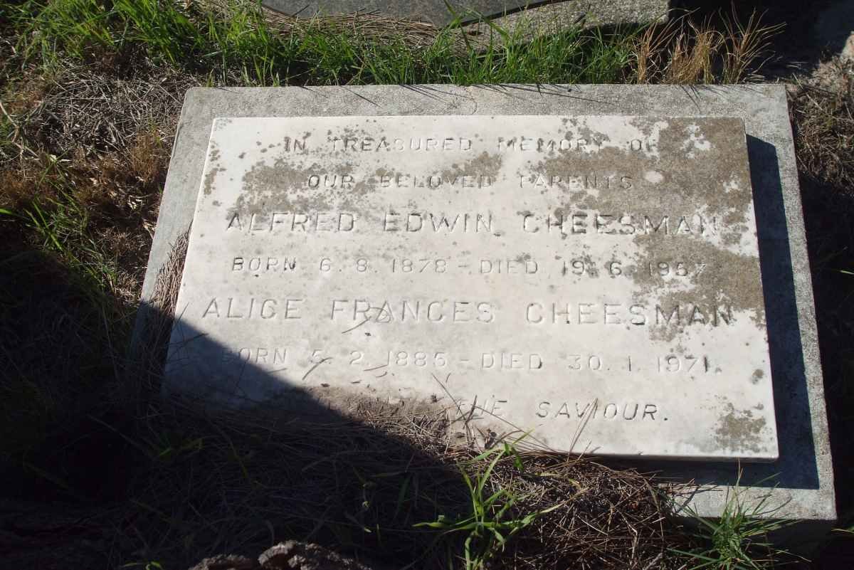 CHEESMAN Alfred Edwin 1878-1957 &amp; Alice Frances 1885-1971
